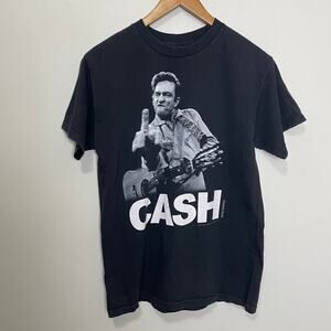 Jim Marshall Clothing Johnny Cash Graphic Tee Short Sleeve Collared Black M